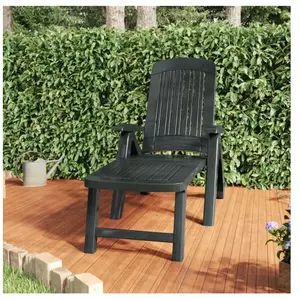 vidaXL Chaise longue pliable polypropylène vert pas cher