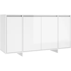 vidaXL Buffet blanc brillant 135x41x75 cm bois d'ingénierie pas cher