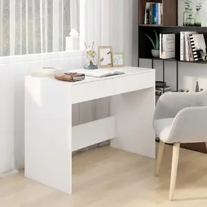 Comparateur de prix : vidaXL Bureau Blanc 101x50x76,5 cm Aggloméré