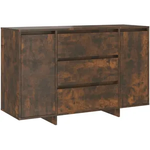 vidaXL Buffet avec 3 tiroirs Chêne fumé 120x41x75 cm Aggloméré pas cher