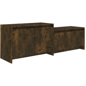 vidaXL Meuble TV Chêne fumé 146,5x35x50 cm Aggloméré pas cher