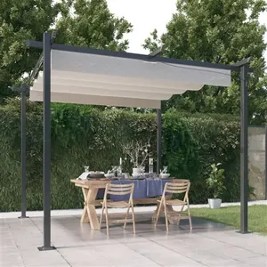 Comparateur de prix : vidaXL Tonnelle de jardin avec toit rétractable 3x3 m Crème