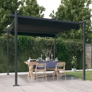 Comparateur de prix : vidaXL Tonnelle de jardin avec toit rétractable 3x3 m Anthracite