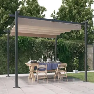 Comparateur de prix : vidaXL Tonnelle de jardin avec toit rétractable 3x3 m Taupe