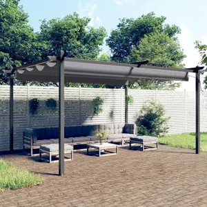 Comparateur de prix : vidaXL Tonnelle de jardin avec toit rétractable 4x3 m Anthracite