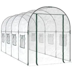 vidaXL Serre Transparent 160x400x190 cm PVC et acier enduit de poudre