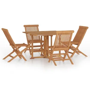 vidaXL Ensemble à dîner d'extérieur pliable 5 pcs Bois solide de teck pas cher