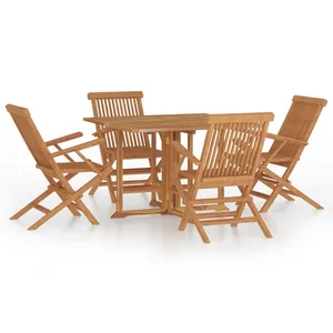 vidaXL Ensemble à dîner d'extérieur pliable 5 pcs Bois solide de teck pas cher