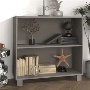 vidaXL Buffet HAMAR Gris clair 85x35x80 cm Bois massif de pin pas cher