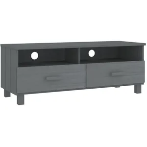 vidaXL Meuble TV HAMAR Gris foncé 106x40x40 cm Bois massif de pin pas cher
