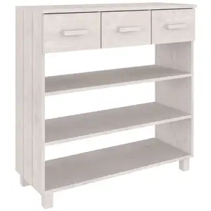 Comparateur de prix : vidaXL Table console HAMAR Blanc 90x35x90 cm Bois massif de pin