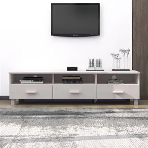 vidaXL Meuble TV HAMAR Blanc 158x40x40 cm Bois massif de pin pas cher