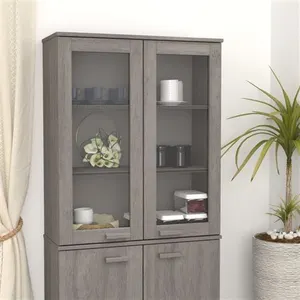 vidaXL Dessus de buffet HAMAR Gris clair 85x35x100 cm Bois de pin pas cher