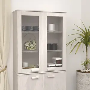 vidaXL Dessus de buffet HAMAR Blanc 85x35x100 cm Bois de pin massif pas cher