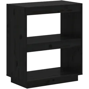 Comparateur de prix : vidaXL Bibliothèque Noir 60x35x71 cm Bois de pin massif