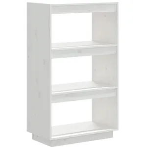 vidaXL Bibliothèque/Cloison Blanc 60x35x103 cm Bois de pin massif pas cher