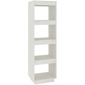 vidaXL Bibliothèque/Séparateur de pièce Blanc 40x35x135 cm Pin massif pas cher