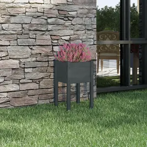 Comparateur de prix : vidaXL Jardinière d'extérieur Gris 40x40x70 cm Bois de pin massif