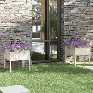 Comparateur de prix : vidaXL Jardinières 2 pcs Blanc 70x70x70 cm Bois de pin massif