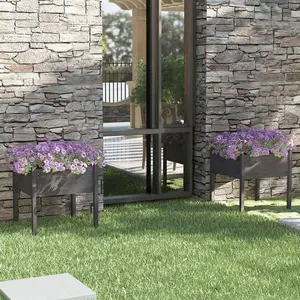 Comparateur de prix : vidaXL Jardinières 2 pcs Gris 70x70x70 cm Bois de pin massif