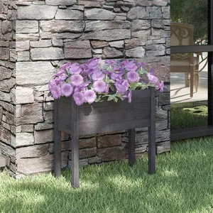 vidaXL Jardinière Gris 70x31x70 cm Bois de pin massif pas cher