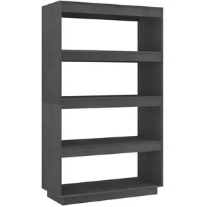 vidaXL Bibliothèque/Séparateur de pièce Gris 80x35x135 cm Pin massif pas cher