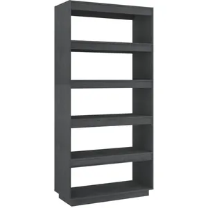 vidaXL Bibliothèque/Séparateur de pièce Gris 80x35x167 cm Pin massif pas cher