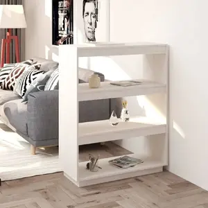 Comparateur de prix : vidaXL Bibliothèque/Séparateur de pièce Blanc 80x35x103 cm Bois de pin