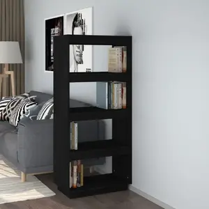 Comparateur de prix : vidaXL Bibliothèque/Séparateur de pièce Noir 60x35x135 cm Pin massif