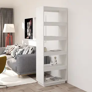 vidaXL Bibliothèque/Séparateur de pièce Blanc 60x35x167 cm Pin massif pas cher
