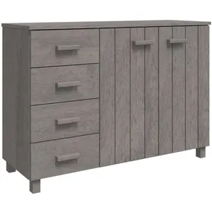 vidaXL Buffet HAMAR Gris clair 113x40x80 cm Bois massif de pin pas cher