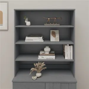 vidaXL Dessus de buffet HAMAR Gris foncé 90x30x100 cm Bois de pin pas cher