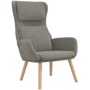 vidaXL Chaise de relaxation Gris clair Velours pas cher