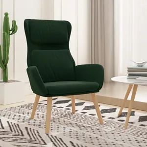 vidaXL Chaise de relaxation Vert foncé Velours pas cher