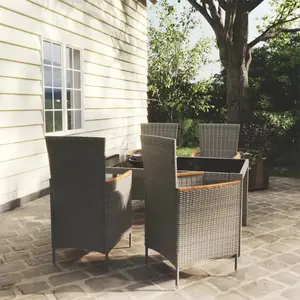 vidaXL Ensemble à dîner d'extérieur 5 pcs et coussins Résine tressée pas cher