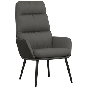 vidaXL Chaise de relaxation Gris foncé Tissu pas cher