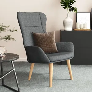 vidaXL Chaise de relaxation Gris foncé Tissu pas cher