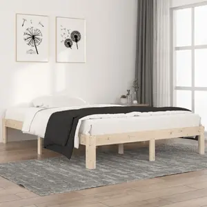vidaXL Cadre de lit Bois de pin massif 140x200 cm pas cher