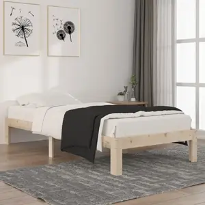 vidaXL Cadre de lit Bois de pin massif 90x200 cm pas cher