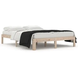 Comparateur de prix : vidaXL Cadre de lit Bois de pin massif 140x190 cm