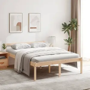 vidaXL Lit pour personne âgée 140x190 cm bois massif de pin pas cher