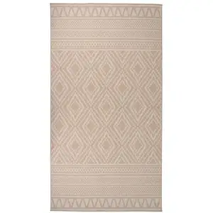 vidaXL Tapis à tissage plat d'extérieur 80x150 cm Rayures brunes