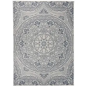 Comparateur de prix : vidaXL Tapis à tissage plat d'extérieur 200x280 cm Motif bleu