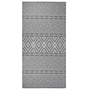vidaXL Tapis à tissage plat d'extérieur 100x200 cm Rayures bleues pas cher