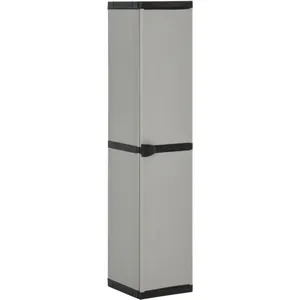 vidaXL Armoire de rangement de jardin 3 étagères Gris/noir 34x40x168cm pas cher