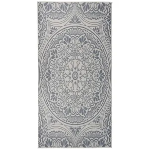 Comparateur de prix : vidaXL Tapis à tissage plat d'extérieur 100x200 cm Motif bleu