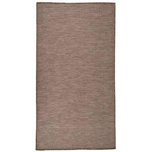 vidaXL Tapis à tissage plat d'extérieur 80x150 cm Marron