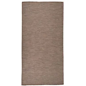 vidaXL Tapis à tissage plat d'extérieur 100x200 cm Marron