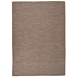 Comparateur de prix : vidaXL Tapis à tissage plat d'extérieur 140x200 cm Marron