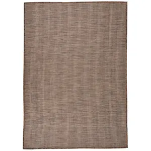 vidaXL Tapis à tissage plat d'extérieur 160x230 cm Marron pas cher